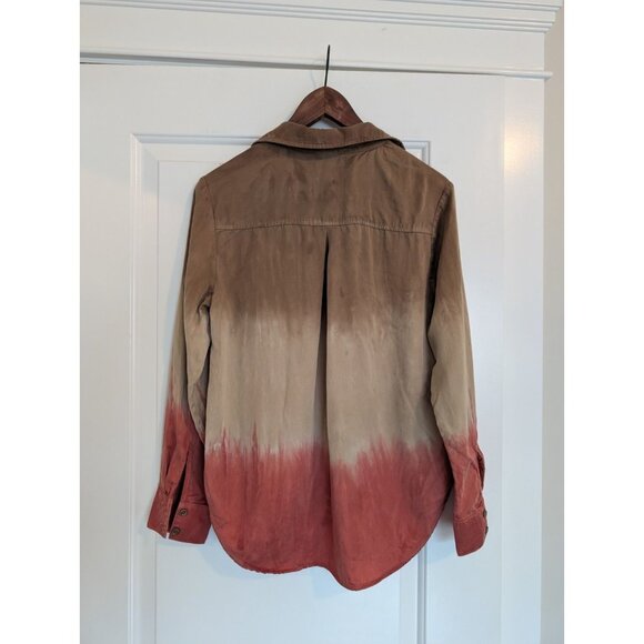 Anthropologie Cloth & Stone ombre shirt earthy natural - Picture 7 of 7